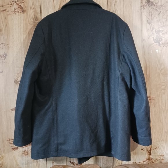 Lauren Ralph Lauren Black Wool Blend Double Breasted Over Coat Size 48R - Picture 2 of 8